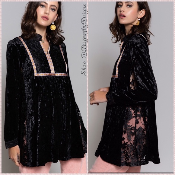 black velvet tunic dress